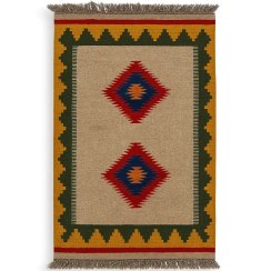 گلیم دستبافت پشمی مناسب دکوراسیون سنتی و گرم